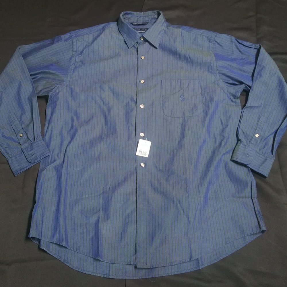 NWT vtg 90's Nautica pinstripe button up xl